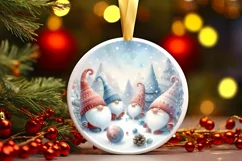 Winter Gnomes Christmas Ornament PNG Product Image 3