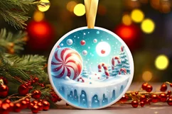 Winter Christmas Round Melting Candies PNG Product Image 1
