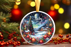 Round Christmass Ornament Sublimation|Clipart Product Image 1