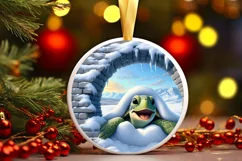 Snow Wall Turtle Digital Painting Sublimation PNG Product Image 3