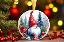 Christmas Gnome Round Ornament PNG Product Image 1