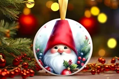 Christmas Gnome Round Ornament PNG Product Image 3