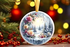 Watercolor Winter Scene with Snowflake PNG Product Image 1