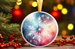 Snowflake Winter Ornament Sublimation PNG Product Image 1
