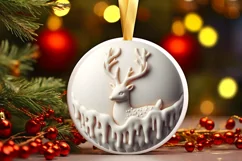 3D Deer Ornament Sublimation PNG Product Image 3