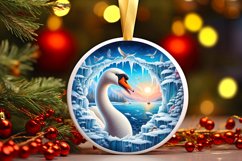 Swan in Icy Wall Round Sublimation PNG Product Image 2