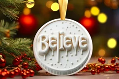 3D with Believe Text Sublimation PNG Product Image 3