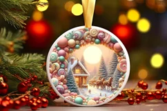 Digital Pastel Christmas Candy Scene Painting PNG Product Image 3