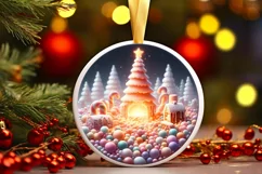 Digital Pastel Christmas Candy Scene Painting PNG Product Image 3