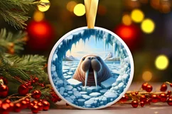 Melting Ice Wall Walrus Digital Painting Sublimation PNG Product Image 1