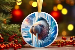 Melting Ice Wall Walrus Digital Painting Sublimation PNG Product Image 1