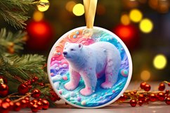 Polar Bear 3D with Depth Ornament Sublimation PNG Product Image 3