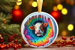 Melting Ice Wall Cow Digital Painting Sublimation PNG Product Image 2