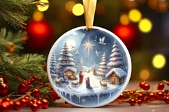 Winter Nativity Scene Sublimation PNG Product Image 1