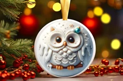 Christmas Owl Ornament Sublimation PNG Product Image 3