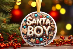 Round Christmass Ornament Sublimation|Clipart Product Image 1