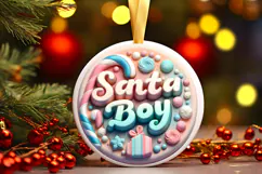 Round Christmass Ornament Sublimation|Clipart Product Image 1