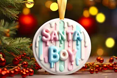 Round Christmass Ornament Sublimation|Clipart Product Image 1