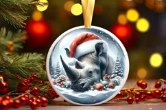 3D Winter Scene Rhino Sublimation PNG Product Image 3
