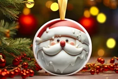 Christmas Santa Ornament Sublimation PNG Product Image 1