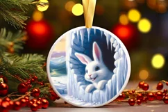 Icy Wall Rabbit Digital Painting Sublimation PNG Product Image 2
