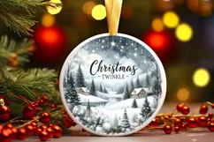 Christmas Twinkle Winter Scene Round Christmas Ornament Product Image 3