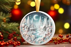 Winter Candy Christmas Ornament Sublimation PNG Product Image 3