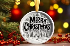 Merry Christmas 3D Melting Winter Vector PNG Product Image 3