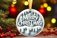 Merry Christmas 3D Melting Winter Vector PNG Product Image 1