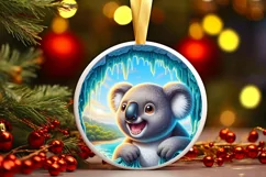 Digital Painting Round with Koala Smiling Out of Melting Ice Product Image 1