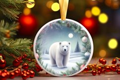 Polar Bear Christmas Ornament Sublimation PNG Product Image 3