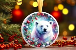 Polar Bear Christmas Ornament Sublimation PNG Product Image 3