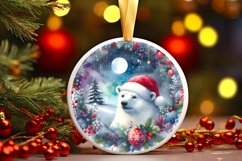 Polar Bear Christmas Ornament Sublimation PNG Product Image 3