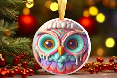 Christmas Owl Ornament Sublimation PNG Product Image 1