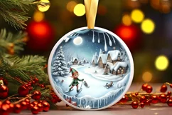 Snow Flake Elf 3D Round Melting Winter PNG Product Image 3