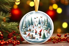 Snow Flake Elf 3D Round Melting Winter PNG Product Image 3