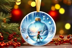 Snow Flake Elf 3D Round Melting Winter PNG Product Image 3