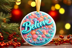Round Christmass Ornament Sublimation|Clipart Product Image 1