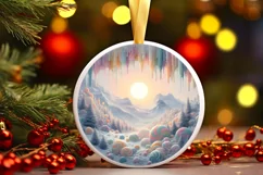 Pastell Candy Scene Round Ornament Sublimation PNG Product Image 3