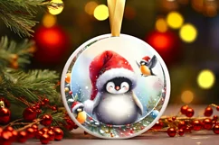 Colorful Penguin Ornament Sublimation PNG Product Image 3