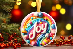 Round Christmass Ornament Sublimation|Clipart Product Image 1