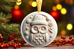 3D Owl Winter Christmas Sublimation PNG Product Image 3