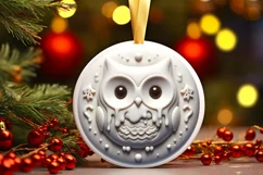 3D Owl Winter Christmas Sublimation PNG Product Image 3