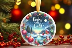 Christmas Scene with Large Text Sublimation PNG Product Image 1