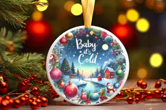 Round Christmass Ornament Sublimation|Clipart Product Image 1