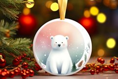 Polar Bear Christmas Ornament Sublimation PNG Product Image 3