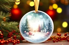 Colorful Nativity Scene Christmas Round Ornament Product Image 3