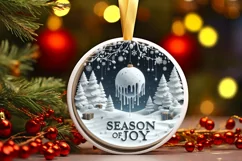 Season of Joy Christmas Round Ornament Product Image 3