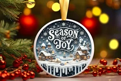 Season of Joy Christmas Round Ornament Product Image 3
