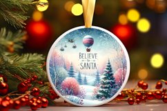 Winter Scene Believe in Santa Ornament Sublimation PNG Product Image 3